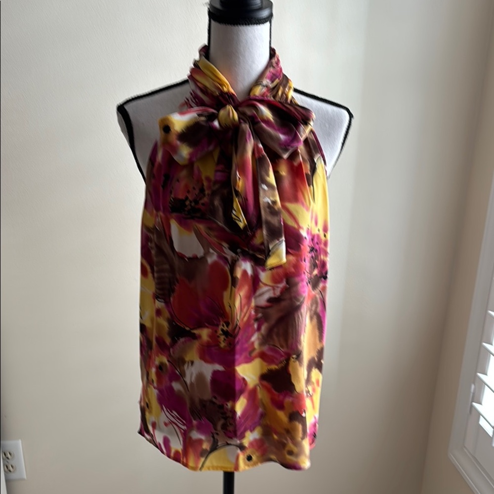 St. John Sleeveless Silk Blouse